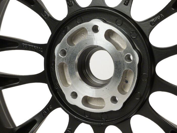 Wheel rim, front -PIAGGIO 3.00-12 inch - 14 spokes- Vespa Sprint 50-150cc -  matt black/silver rim