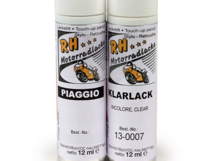 Touch-up pencil -RH LACKE- Piaggio 108 white (chiaro luna met.), 2 x 12ml