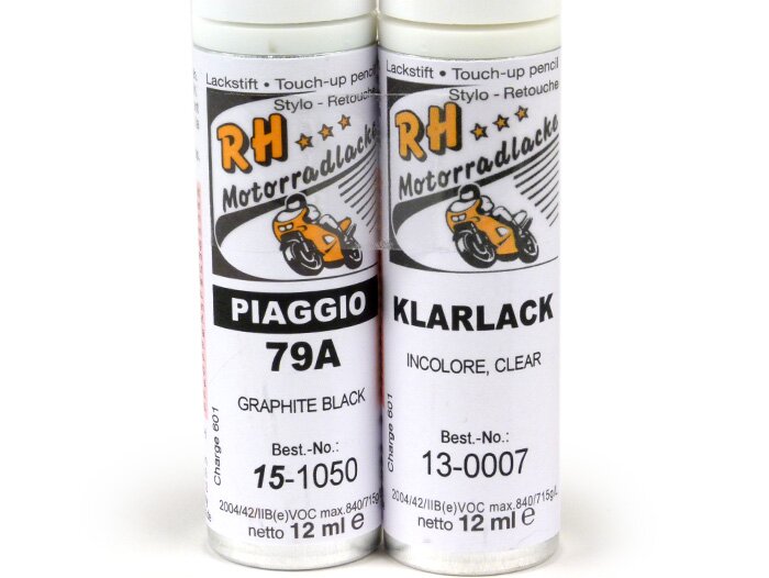 Touch-up pencil -RH LACKE- Piaggio 79/A graphite (graphite black), 2 x 12ml