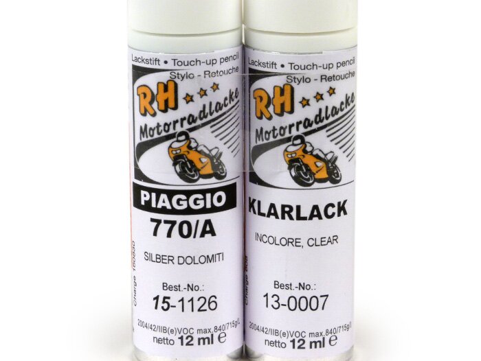 Touch-up pencil -RH LACKE- Piaggio 770/A silver (silver dolomites), 2 x 12ml
