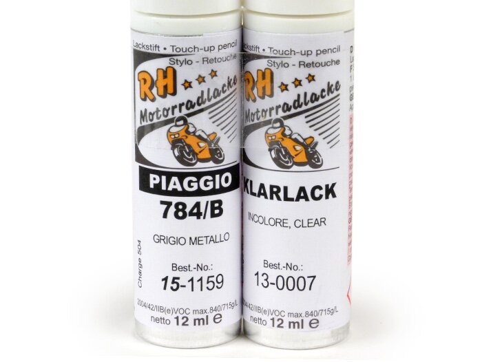 Lackstift -RH LACKE- Piaggio 784/B Grey (grigio metallo), 2 x 12ml