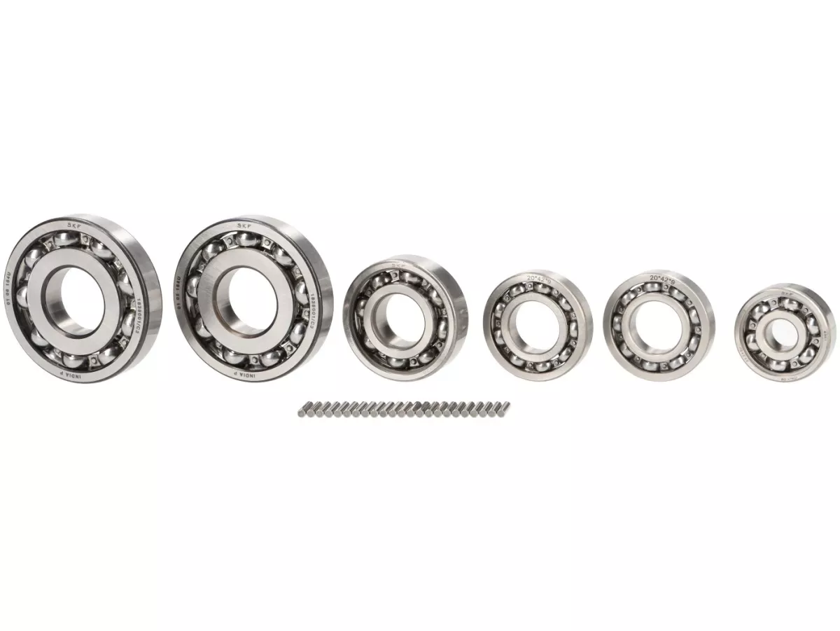 Set cuscinetti a sfera motore -SCOOTER CENTER- Vespa Wideframe VN2 (VN2T 100075-), VL3, VB1, T2 (VD1T), T3 (VD2T), GL150 (VGL1T), GL150 (DK, VGLA1T), Hoffmann C, Hoffmann M24 (Queen)