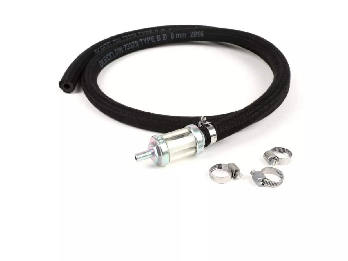 Fuel hose set incl. fuel filter-VESPA / LAMBRETTA- fabric reinforced (CIF)