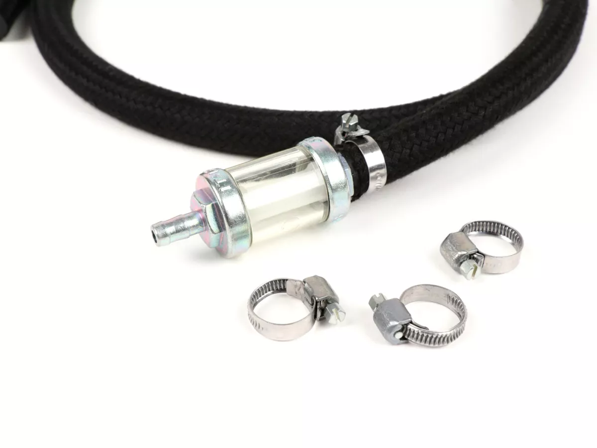 Fuel hose set incl. fuel filter-VESPA / LAMBRETTA- fabric reinforced (CIF)