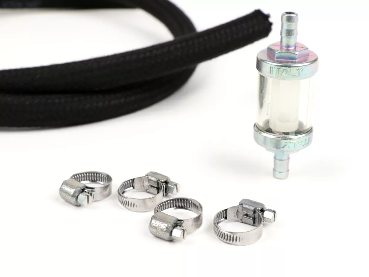 Fuel hose set incl. fuel filter-VESPA / LAMBRETTA- fabric reinforced (CIF)