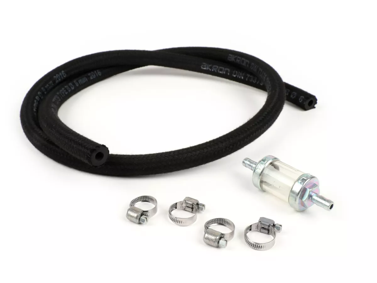 Fuel hose set incl. fuel filter-VESPA / LAMBRETTA- fabric reinforced (CIF)