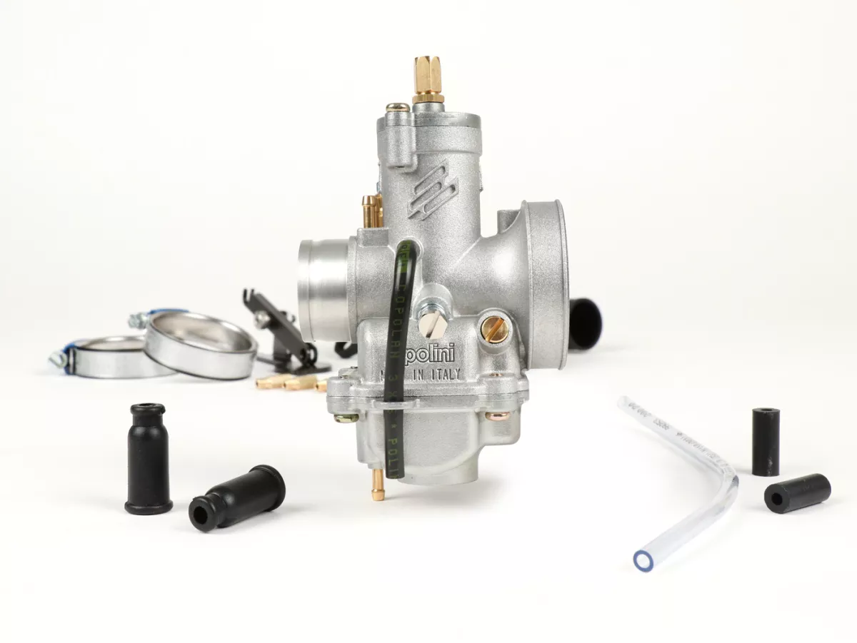 Carburator kit -SCOOTER CENTER Polini CP23 Ø23mm- Vespa Wideframe VM1T, VM2T, VN1T, VN2T, VL1T, VL2T, VL3T, VB, VGL1, ACMA - with intake manifold