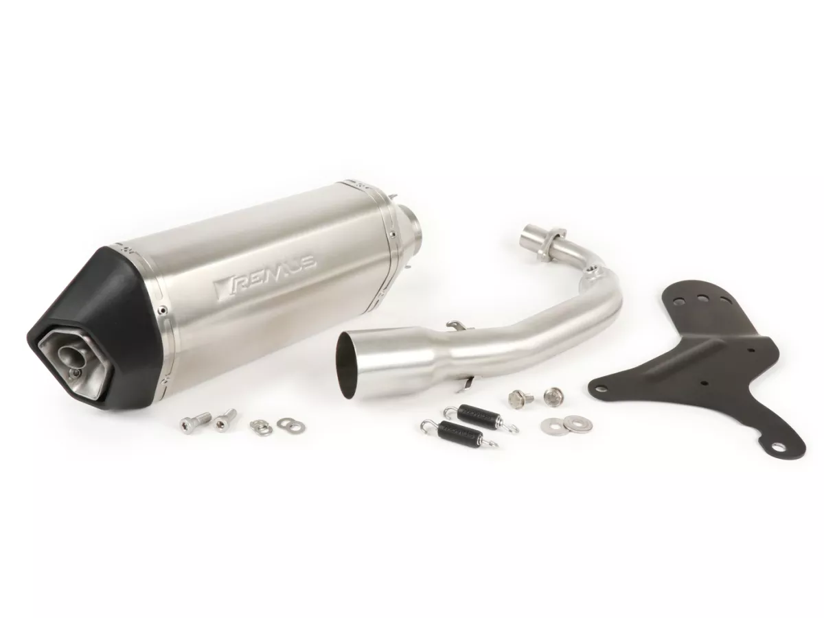 Scarico -REMUS- Vespa Primavera 125-150ie 3V (-2016, Euro3), Vespa Sprint 125-150ie 3V (-2016, Euro3) - Acciaio inox argento