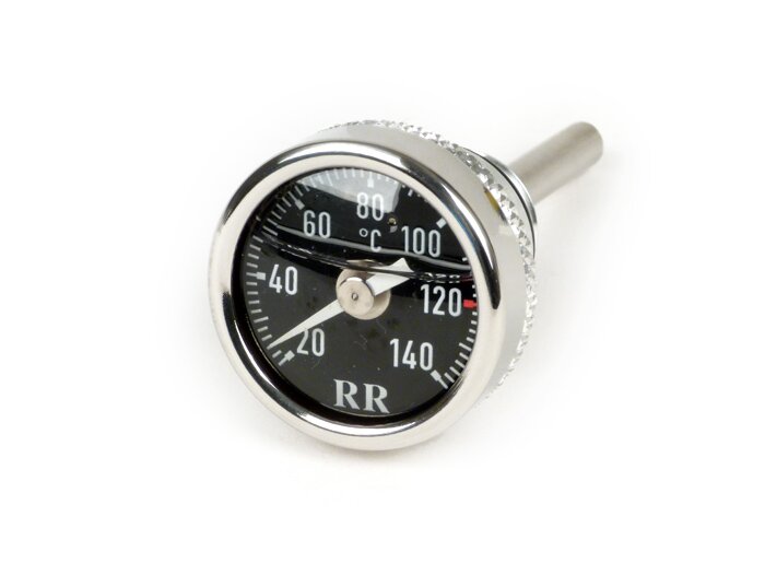 Indicador directo de la temperatura del aceite -RR- Piaggio LEADER / QUASAR 125-300cc 4 tiempos - Vespa ET4, LX, LXV, S, GT, GTS, GTV, GTL - Esfera negra
