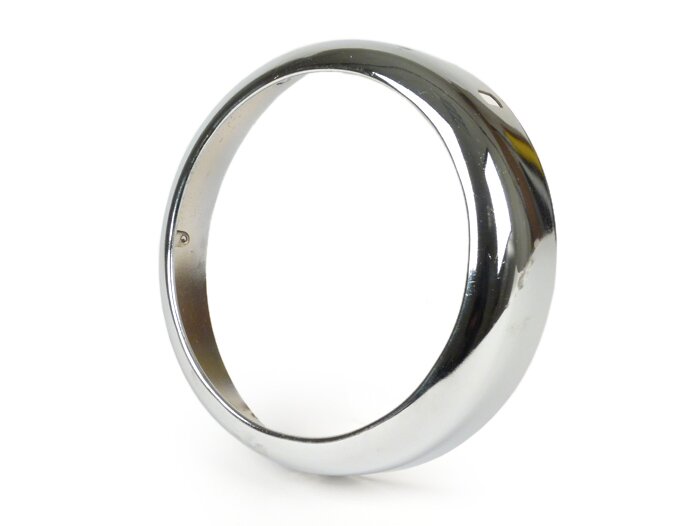 Cincin trim lampu depan -KUALITAS OEM, Ø = 115/120mm (kaca/luar) - Vespa GS150 (D), Touring 2-4 (D) - Chrome (Hella/Scharlach)
