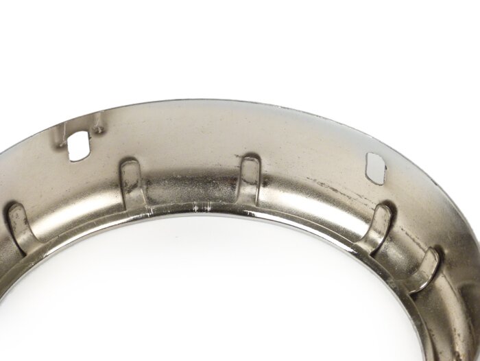 Cincin trim lampu depan -KUALITAS OEM, Ø = 115/120mm (kaca/luar) - Vespa GS150 (D), Touring 2-4 (D) - Chrome (Hella/Scharlach)