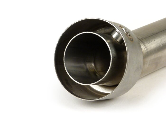DB-Eater -Akrapovic Ø28mm- Vespa GTL 200, GTS 125-300 ie Super, GTV 250-300 ie - acero inoxidable (Øinner=28mm, Øouter=43mm, length=95mm)