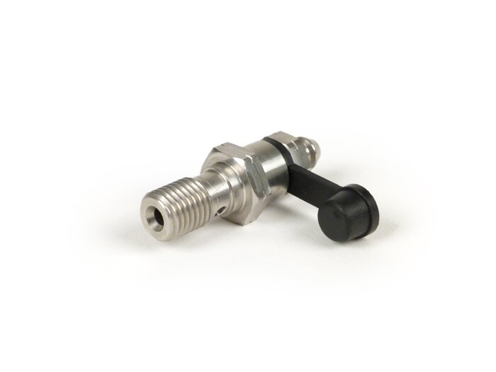 Banjo bolt with bleeding screw -SPIEGLER M10 x 1.25 silver stainless steel- for brake caliper Stage6, bgm Pro