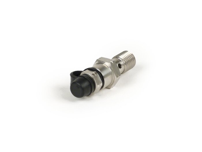 Banjo bolt with bleeding screw -SPIEGLER M10 x 1.25 silver stainless steel- for brake caliper Stage6, bgm Pro
