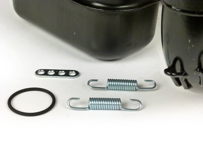 Uitlaat -RR-Box Road Racing- Vespa Wideframe (lamp onderaan) VM, VN, VL1T, VB1T, VGL1T - zwart