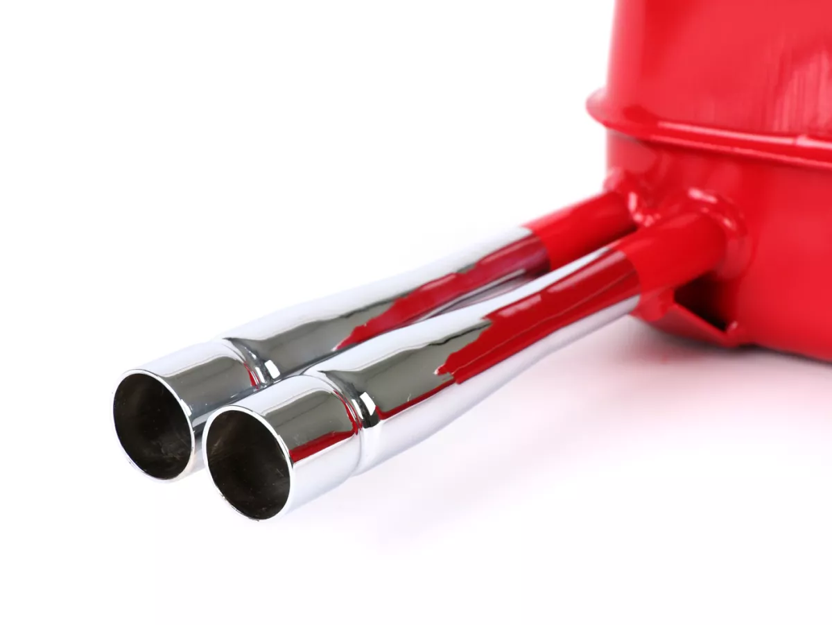 Uitlaat -RR-Box Road Racing, Rossa- Vespa Wideframe (lamp onderaan) VM, VN, VL1T, VB1T, VGL1T - rood