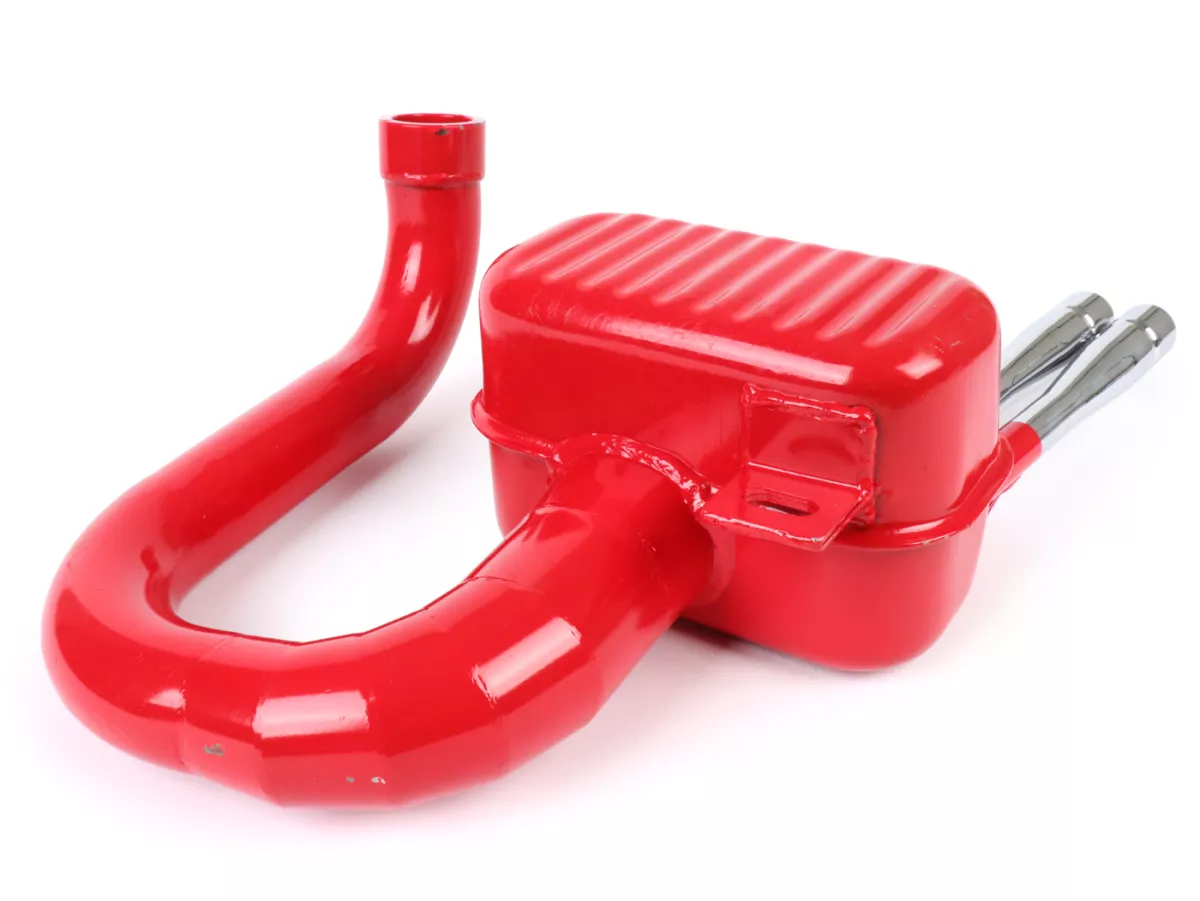 Uitlaat -RR-Box Road Racing, Rossa- Vespa Wideframe (lamp onderaan) VM, VN, VL1T, VB1T, VGL1T - rood