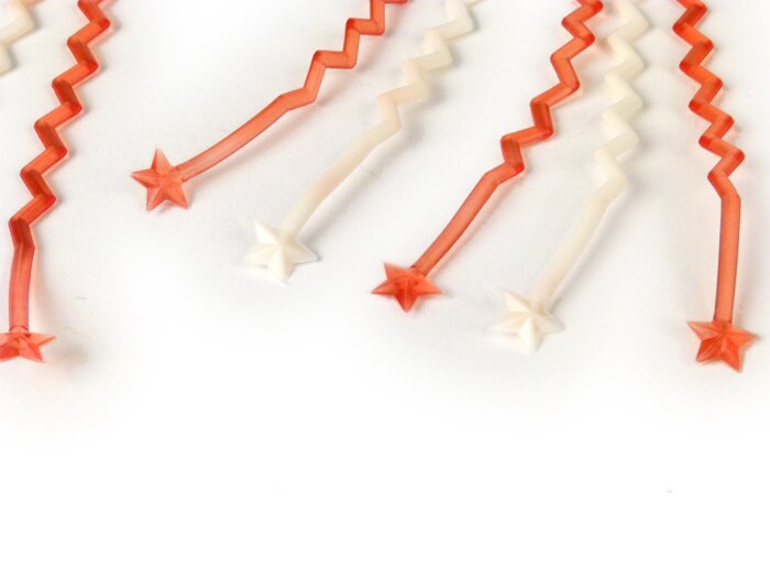 Flecos de manillar -SUPERFLEX stars- rojo/blanco