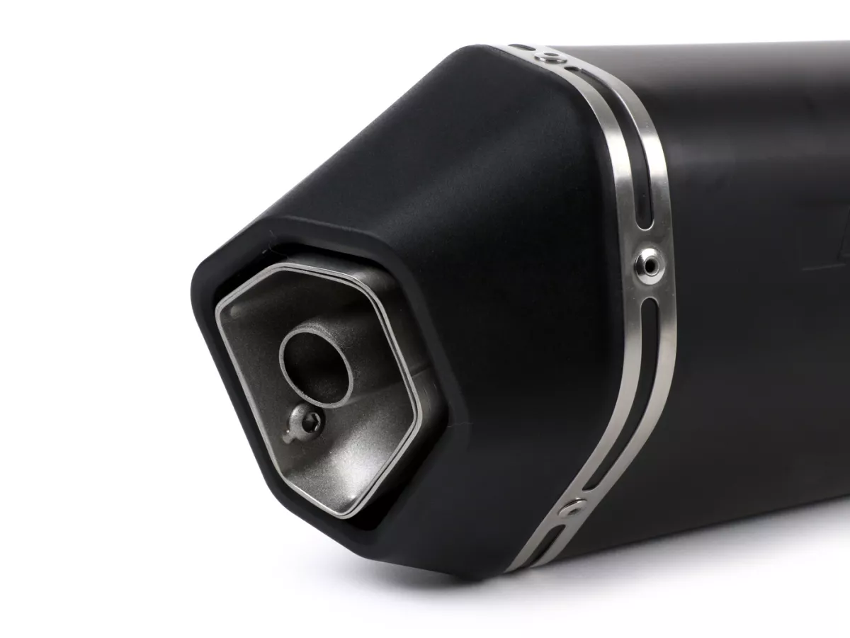 Knalpot -REMUS (dengan konverter katalitik) Ø = 65mm- Vespa Vespa Primavera 125-150ie 3V iGet (2016-, Euro 4), Vespa Sprint 125-150ie 3V iGet (2016-, Euro 4) - baja tahan karat berwarna hitam