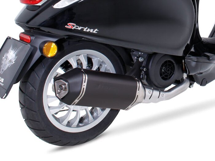 Knalpot -REMUS (dengan konverter katalitik) Ø = 65mm- Vespa Vespa Primavera 125-150ie 3V iGet (2016-, Euro 4), Vespa Sprint 125-150ie 3V iGet (2016-, Euro 4) - baja tahan karat berwarna hitam