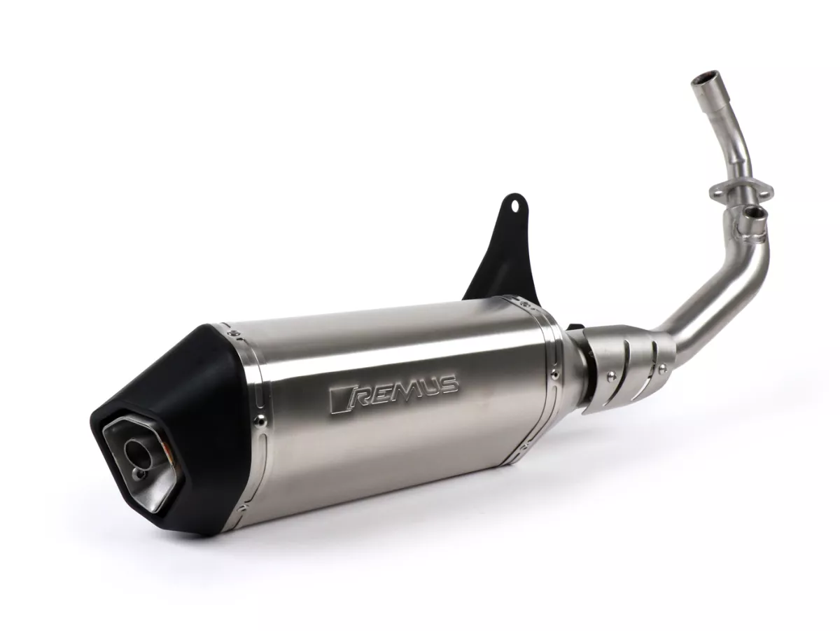 Knalpot -REMUS (dengan konverter katalitik) Ø = 65mm- Vespa Vespa Primavera 125-150ie 3V iGet (2016-, Euro 4), Vespa Sprint 125-150ie 3V iGet (2016-, Euro 4) - Baja tahan karat perak