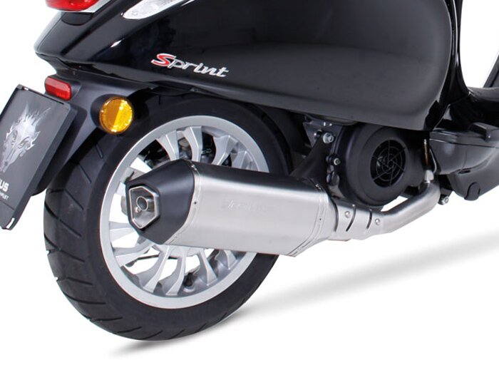 Knalpot -REMUS (dengan konverter katalitik) Ø = 65mm- Vespa Vespa Primavera 125-150ie 3V iGet (2016-, Euro 4), Vespa Sprint 125-150ie 3V iGet (2016-, Euro 4) - Baja tahan karat perak
