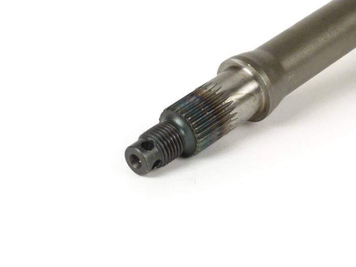 Arbre sortie -QUALITÉ OEM, M14- Vespa VNA, VNB, VBB, VBA1T, 150GL (VLA1T), 150 T4 (VGLA, VGLB), Sprint150 (VLB1T, -073899), GT125 (VNL2T, -60899), Super 125 (VNC1T, -024899), Super 150 (VBC1T, -70199)