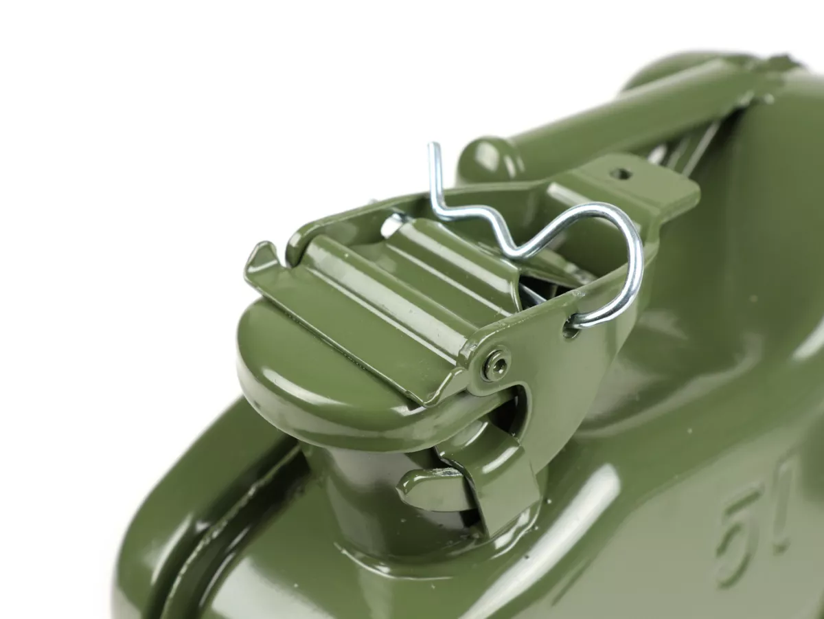 Opklapbaar bagagerek vooraan -FA ITALIA, zwart, inclusief 5 liter benzinekan - Vespa Smallframe V50, 50S/N/L/R, 50SR, PV, ET3, PK S, PK XL, Largeframe PX, T5, Sprint, Rally, GS160, SS180, TS, GT, GTR, VNA, VNB, VBA, VBB, Super, Wideframe V1-V33, VB, VB.