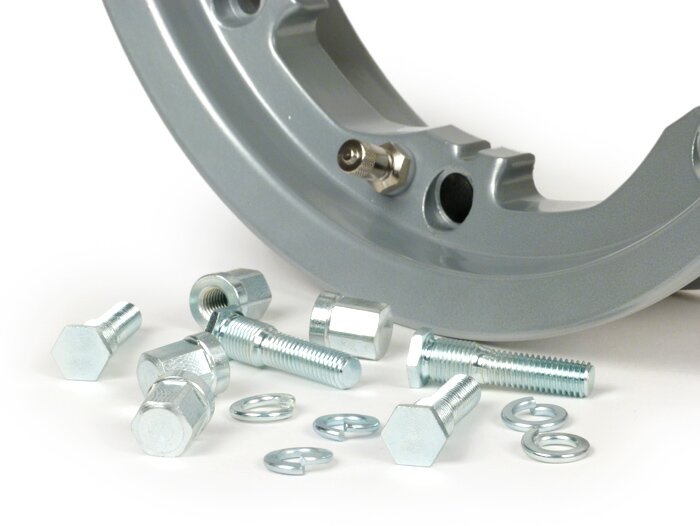 Cerchio -FA ITALIA, tubeless, Octopus, alluminio 2.10-10 pollici- Lambretta LI Serie 1-3, LI S, SX, TV Serie 2-3 - Argento