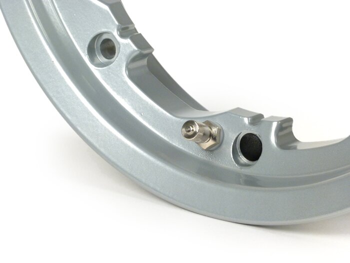 Cerchio -FA ITALIA, tubeless, Octopus, alluminio 2.10-10 pollici- Lambretta LI Serie 1-3, LI S, SX, TV Serie 2-3 - Argento