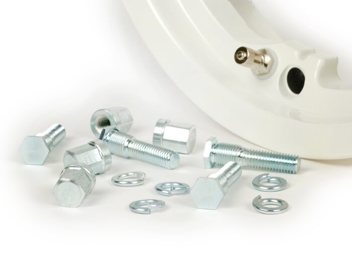 Cerchio -FA ITALIA, tubeless, Octopus, 2.10-10 pollici in alluminio- Lambretta LI Serie 1-3, LI S, SX, TV Serie 2-3 - bianco
