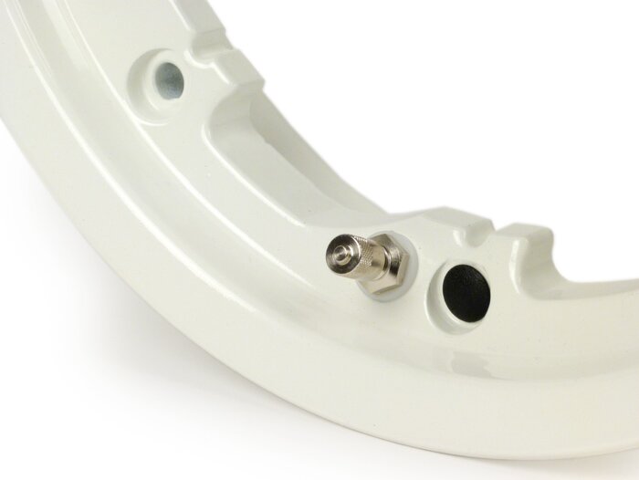Cerchio -FA ITALIA, tubeless, Octopus, 2.10-10 pollici in alluminio- Lambretta LI Serie 1-3, LI S, SX, TV Serie 2-3 - bianco