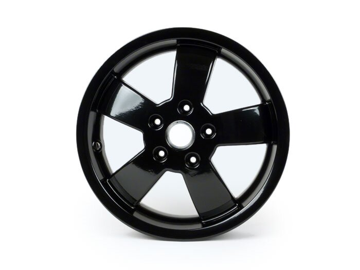 Pelek -PIAGGIO GTS125/300 Super Sport, HPE, Supertech, Notte - hitam mengkilap, (3.00x12) - 5 jari-jari - cocok untuk Vespa GT, GTL, GTS, GTV, HPE 125-300cc - depan (semua tahun) dan belakang (2014-2016)