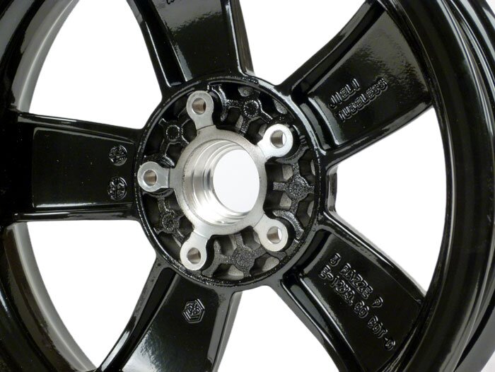 Pelek -PIAGGIO GTS125/300 Super Sport, HPE, Supertech, Notte - hitam mengkilap, (3.00x12) - 5 jari-jari - cocok untuk Vespa GT, GTL, GTS, GTV, HPE 125-300cc - depan (semua tahun) dan belakang (2014-2016)