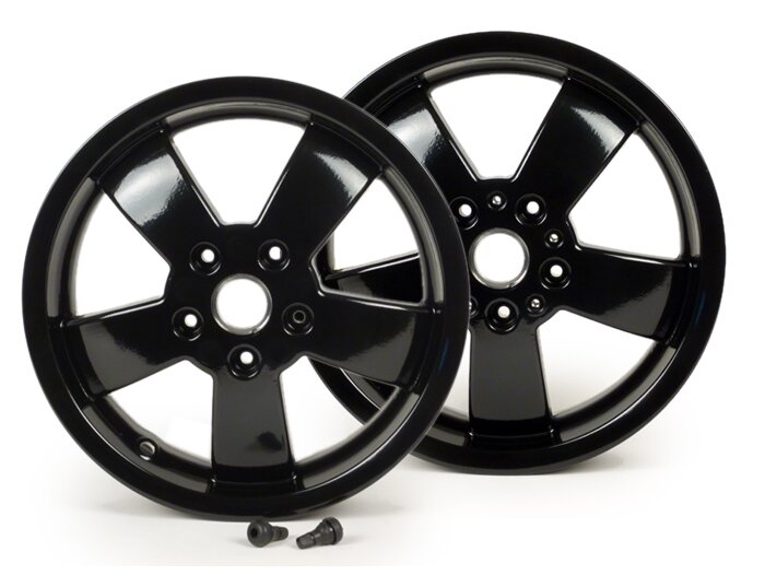 Paire jantes -PIAGGIO Super Sport 2017 - 3.00-12 pouces - 5 rayons- Vespa GT, GTL, GTS, GTV 125-300cc - noir