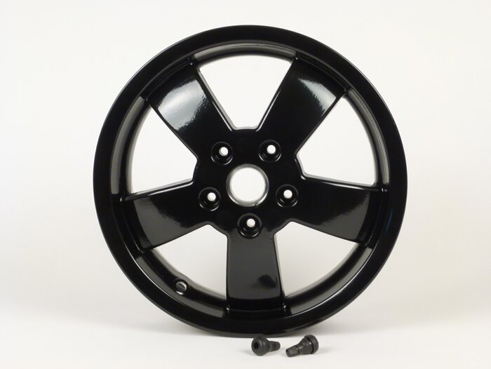 Paire jantes -PIAGGIO Super Sport 2017 - 3.00-12 pouces - 5 rayons- Vespa GT, GTL, GTS, GTV 125-300cc - noir