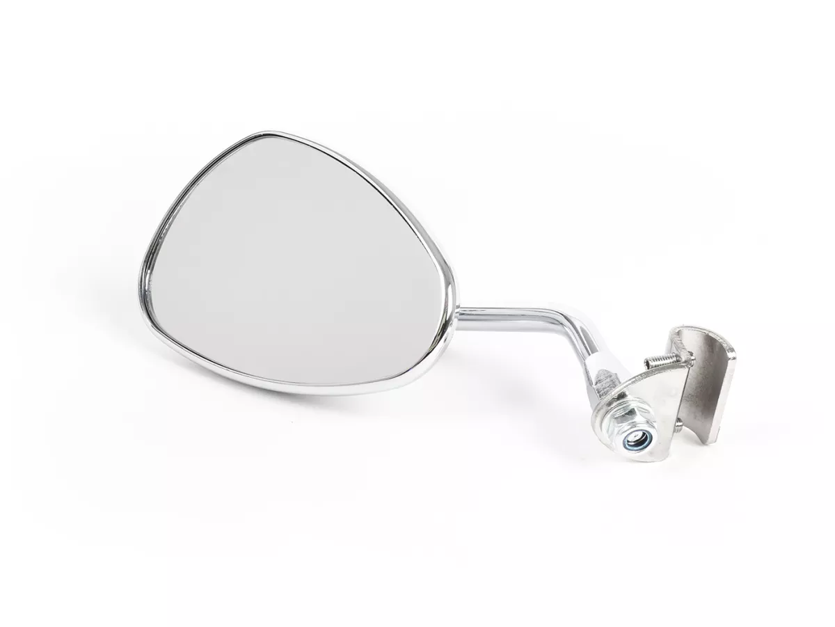 Mirror -FAR clip on- chrome universal - trapezförmig - left