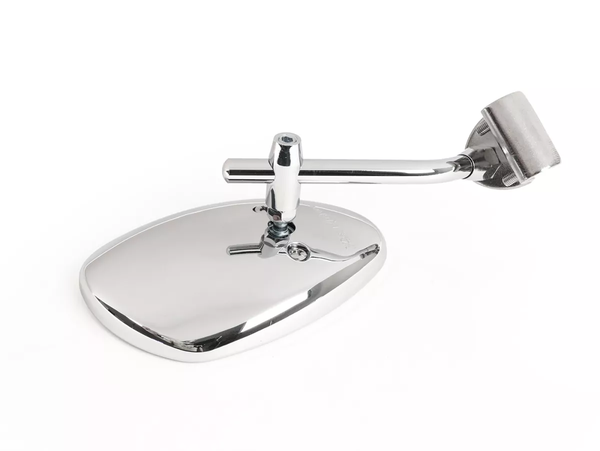 Mirror -FAR clip on- chrome universal - trapezförmig - left