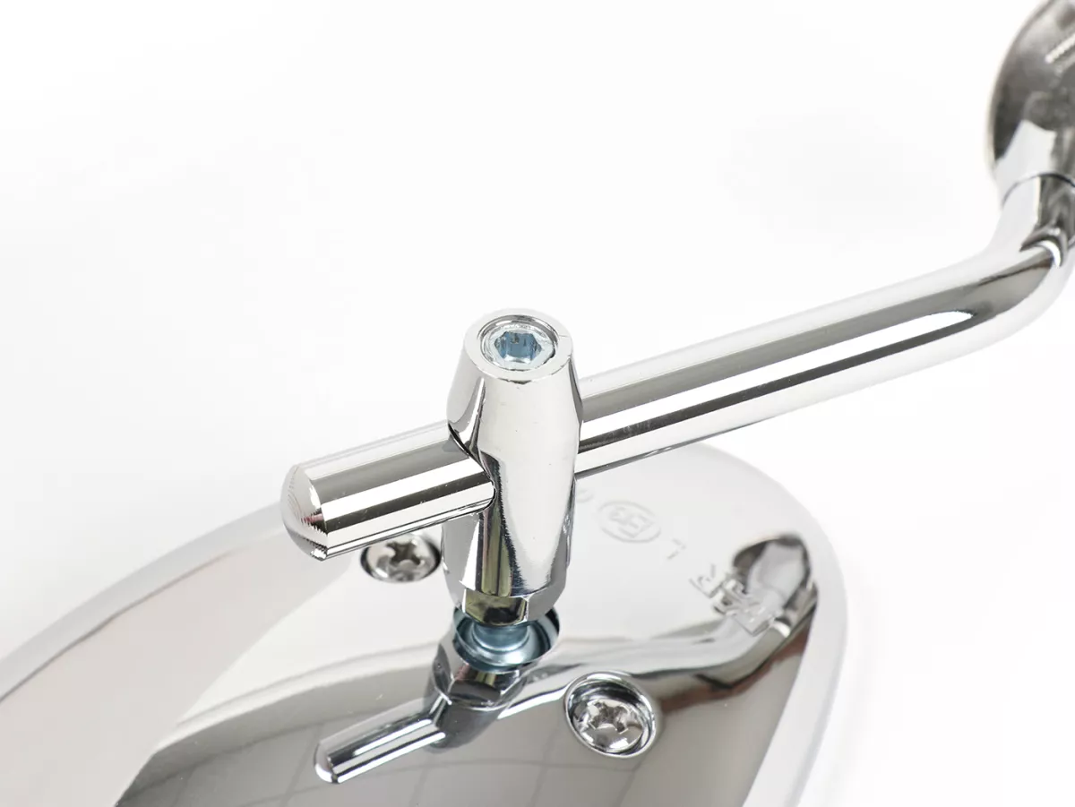 Mirror -FAR clip on- chrome universal - trapezförmig - left