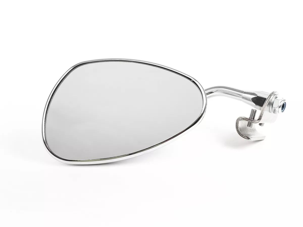 Mirror -FAR clip on- chrome universal - trapezförmig - left