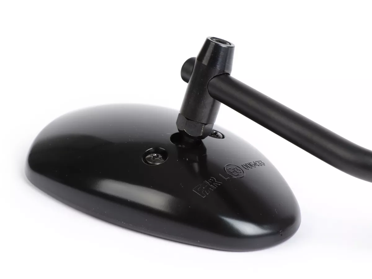 Mirror -FAR clip on- black universal - trapezförmig - left