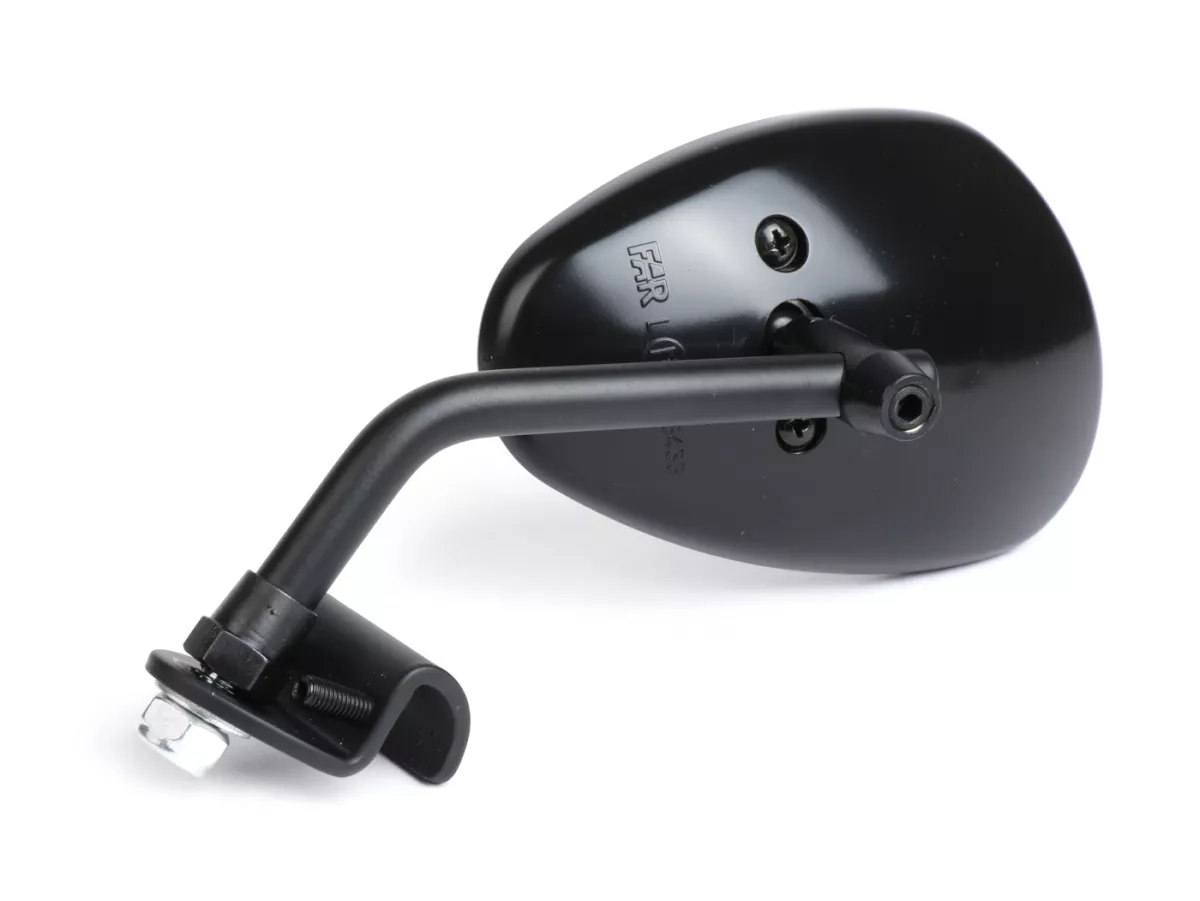 Mirror -FAR clip on- black universal - trapezförmig - left