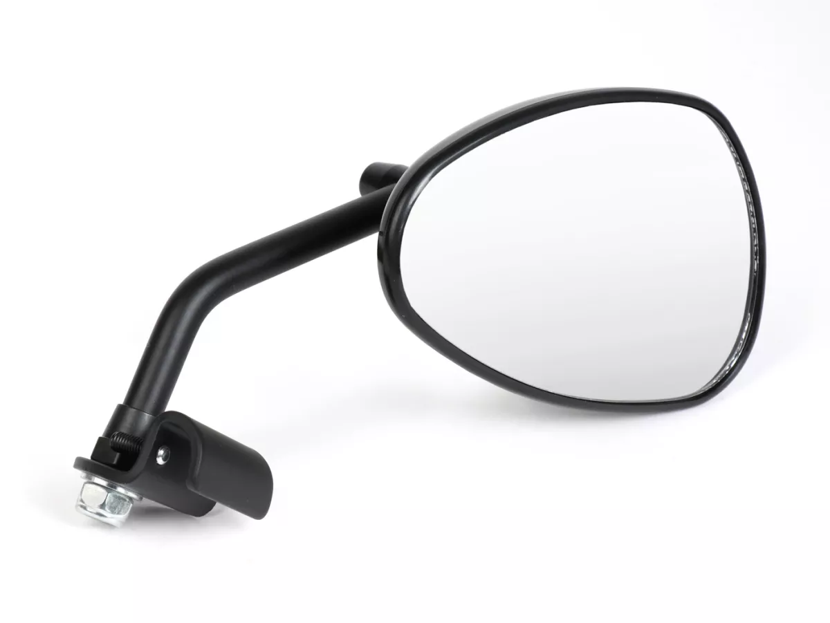 Mirror -FAR clip on- black universal - trapezförmig - right