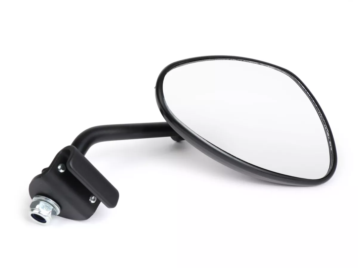 Mirror -FAR clip on- black universal - trapezförmig - right