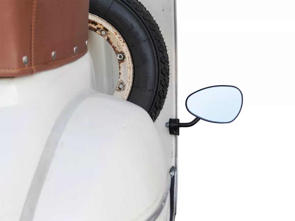 Mirror -FAR clip on- black universal - trapezförmig - right
