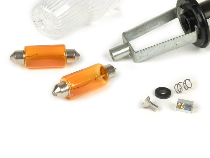 Indikator -Indikator stang KUALITAS OEM- Vespa Rally180 (VSD1T), Rally200 (VSE1T), Sprint, V50, PV125, ET3 - putih