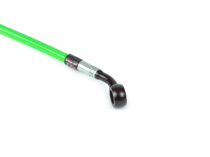 Garis rem depan untuk kaliper rem asli -Garis spiegel: baja tahan karat (hijau), pas: aluminium (hitam) - Vespa (tanpa ABS) GT 125 (ZAPM311), GT 200 (ZAPM312), GT L 125 (ZAPM311), GT L 200 (ZAPM312), GTS 125 (ZAPM313), GTS 250 (ZAPM451), GTS 125 i.e. (