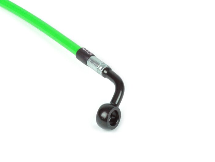 Garis rem depan untuk kaliper rem asli -Garis spiegel: baja tahan karat (hijau), pas: aluminium (hitam) - Vespa (tanpa ABS) GT 125 (ZAPM311), GT 200 (ZAPM312), GT L 125 (ZAPM311), GT L 200 (ZAPM312), GTS 125 (ZAPM313), GTS 250 (ZAPM451), GTS 125 i.e. (