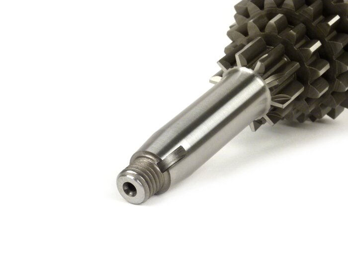 Eje auxiliar BENELLI para Vespa V50, PV125, ET3, PK50, PK80, PK125 S-XL/XL2 - 10-14-18-20 dientes - utilizable con caja de cambios original, cuarta velocidad extra corta
