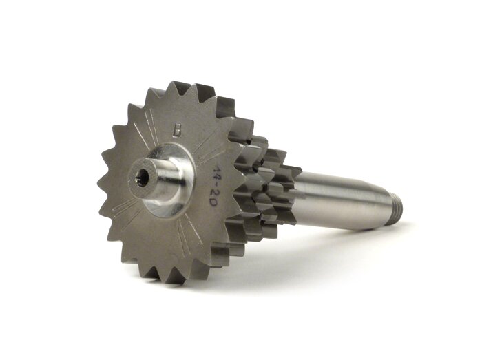 Gear cluster -BENELLI- Vespa V50, PV125, ET3, PK50, PK80, PK125 S-XL/XL2 - 10-14-17-20 teeth - fits genuine gear box, short 3rd and extra short 4th gear